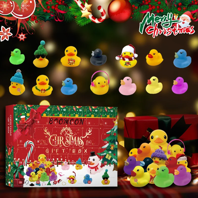 

24 Grids Christmas Rubber Duck Advent Calendar Creative Toy Blind Box For Christmas