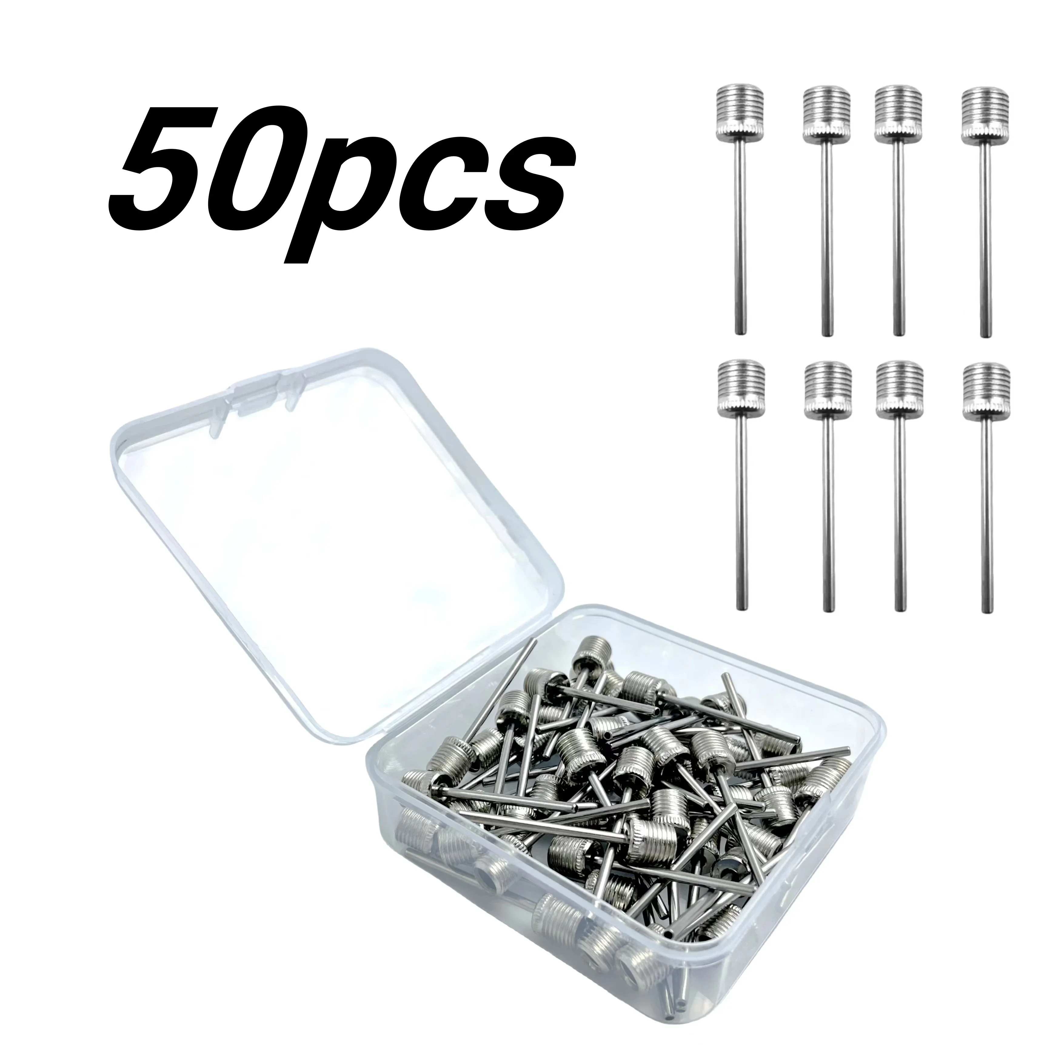 50pcs Sports Ball Standard Inflating Kit Ball Air Pump Needles for Soccer Balls Basketballs Volleyballs Footballs