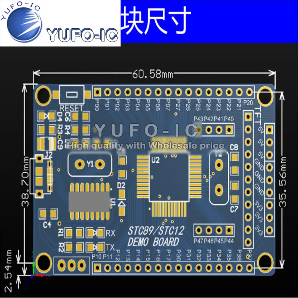 51 1 Chip Microcomputer Minimum System Board STC89C52 STC51 STC89C52RC Study Core Development Board good quality