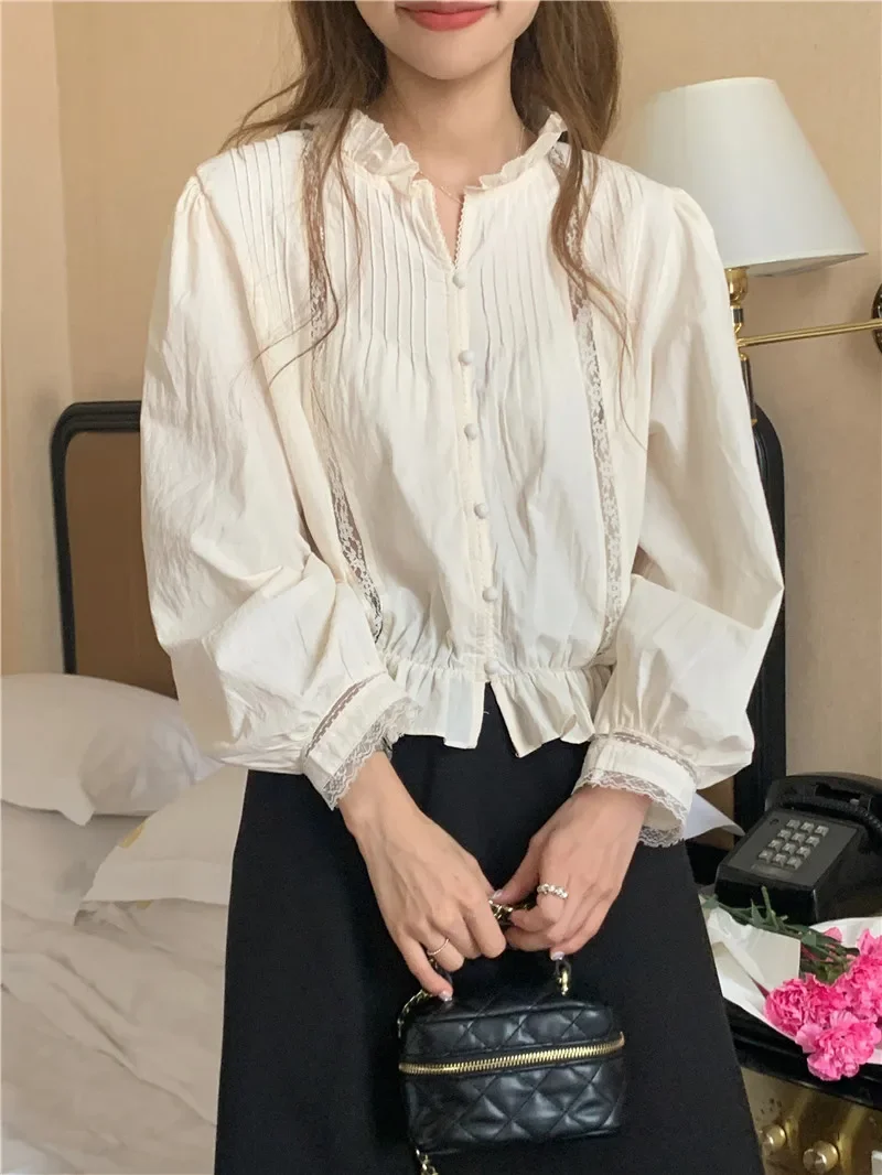 Summer Women Blouse Spring Shirt Female Woman Blouse Maxi Blusas Chiffon Casual Elegant Vintage Long Sleeve Oversize Loose White