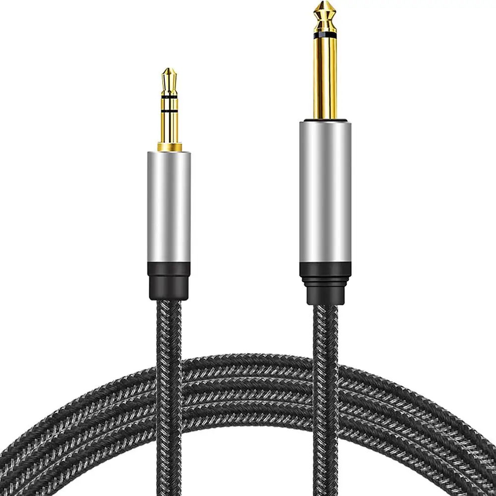 Cable adaptador de interconexión Mono a estéreo, TRS a TS de 3,5mm, 6,5 M, Compatible con IPhone, PC, sistema estéreo doméstico