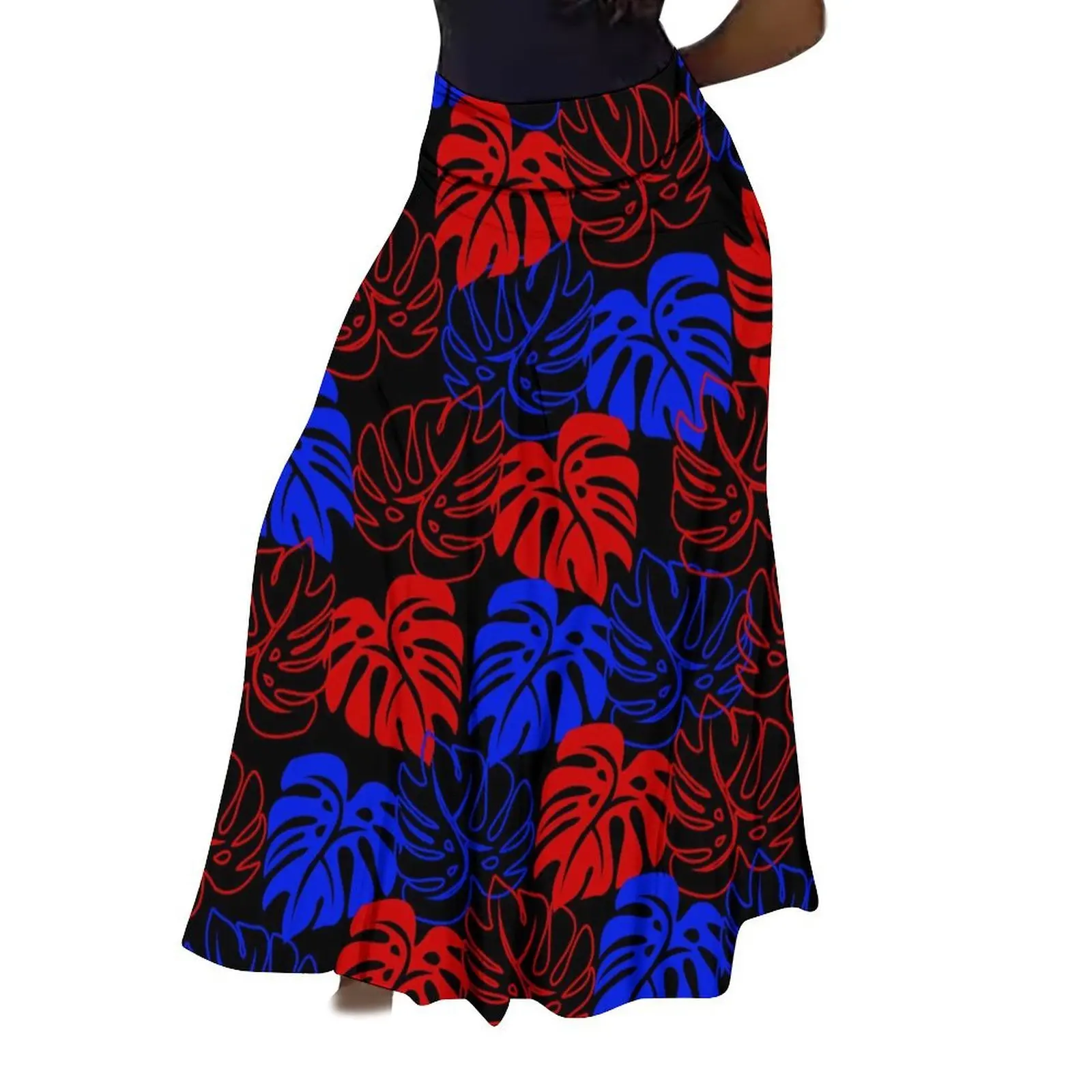 Summer Custom Women'S Formal Dress Fashionable High-Waisted Long Skirt For Festival Party Polynesian Pleated Half-Length Skirt