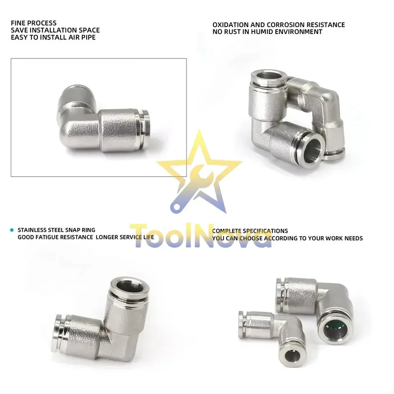 2026*Hotsale* PV L Type Series 304 Stainless Steel Union Elbow Connector PV4 PV6 PV8 PV10 PV12 PV14 PV16 Pneumatic Components