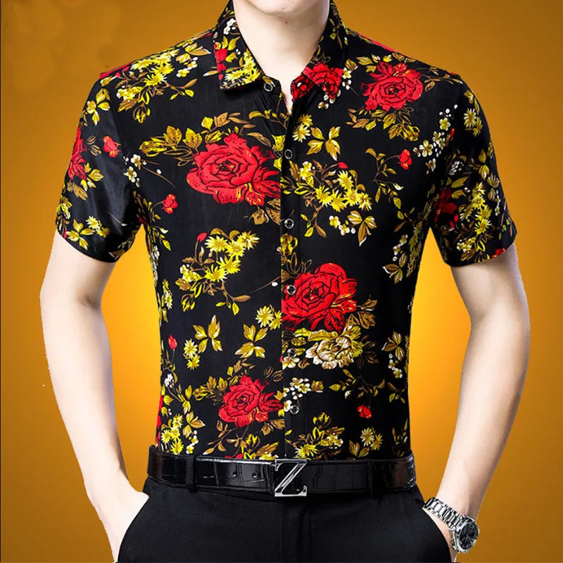 Summer Multicolor Printing Single Breasted Mens Designer Clothes 2023 New Male Clothes Streetwear T-Shirt Tops Trend Business