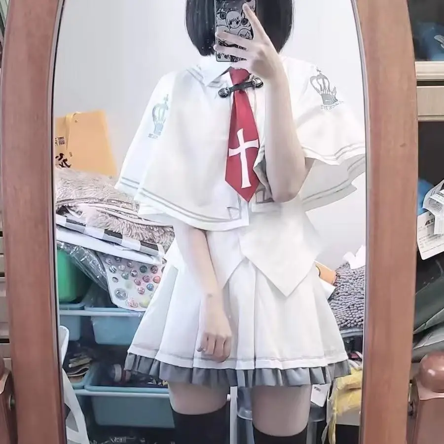 

Subarashiki Hibi Black Dress Cosplay Costume Cute Girls Full Set