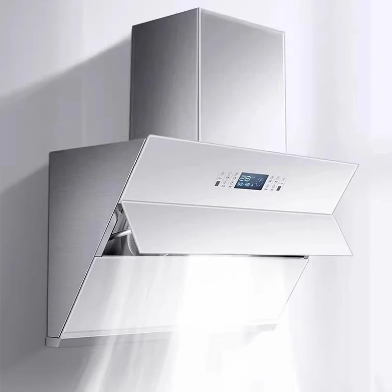 

New White Side Suction Range Hood Frequency Conversion Fierce Fire Gas Stove Hood Stove Disinfection Cabinet Set 900*350*486mm