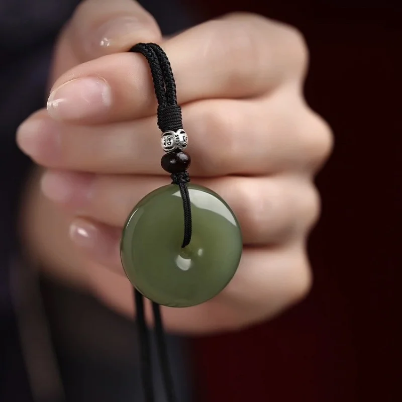 

Hetian Peace Men And Women Hanging Ornament Qingyu Jade Couple Pair Pendant