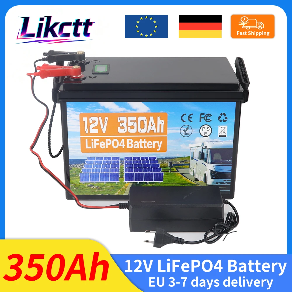 12.8V 350Ah LiFePO4 Lithium Batterij 4480Wh | 12V Deep Cycle Batterijpakket voor RV, boot, off-grid zonne-energiesysteem