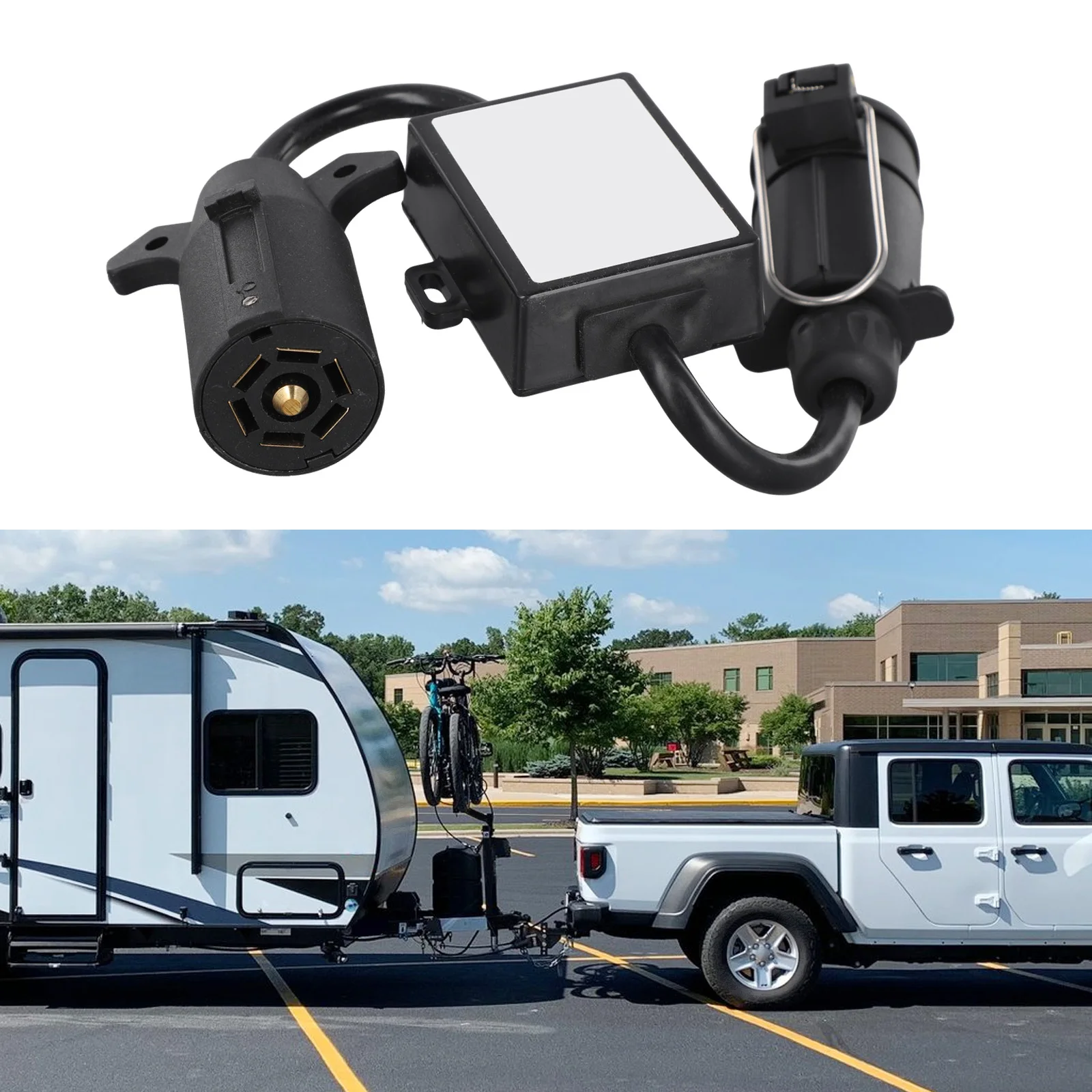 Adaptador de luz de reboque eua para ue conversor de reboque atividades ao ar livre conector de 7 pinos proteção contra poeira fácil instalação