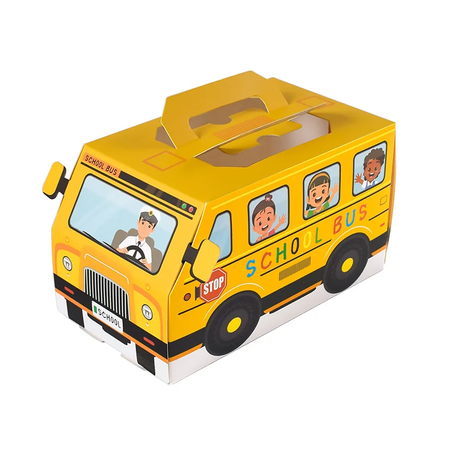 5 Pcs Cartoon School Bus Shape Candy Boxes