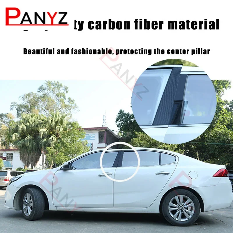 Para NISSAN Qashqai 2008-2015 Hitam Efek Cermin Mobil cubierta embellecedora Pilar untuk Jendela Stiker