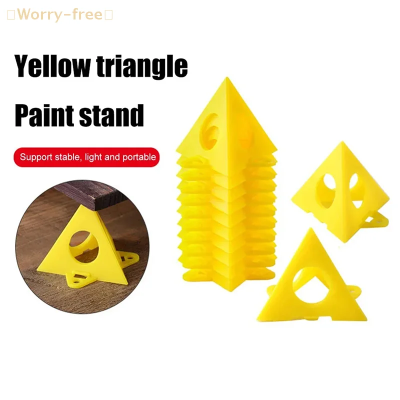 Woodworking Paint Bracket Set Yellow Painted Plastic Cushion Block Spray Painting Air Dry Coated Triangular Bracket 10/20Pcs