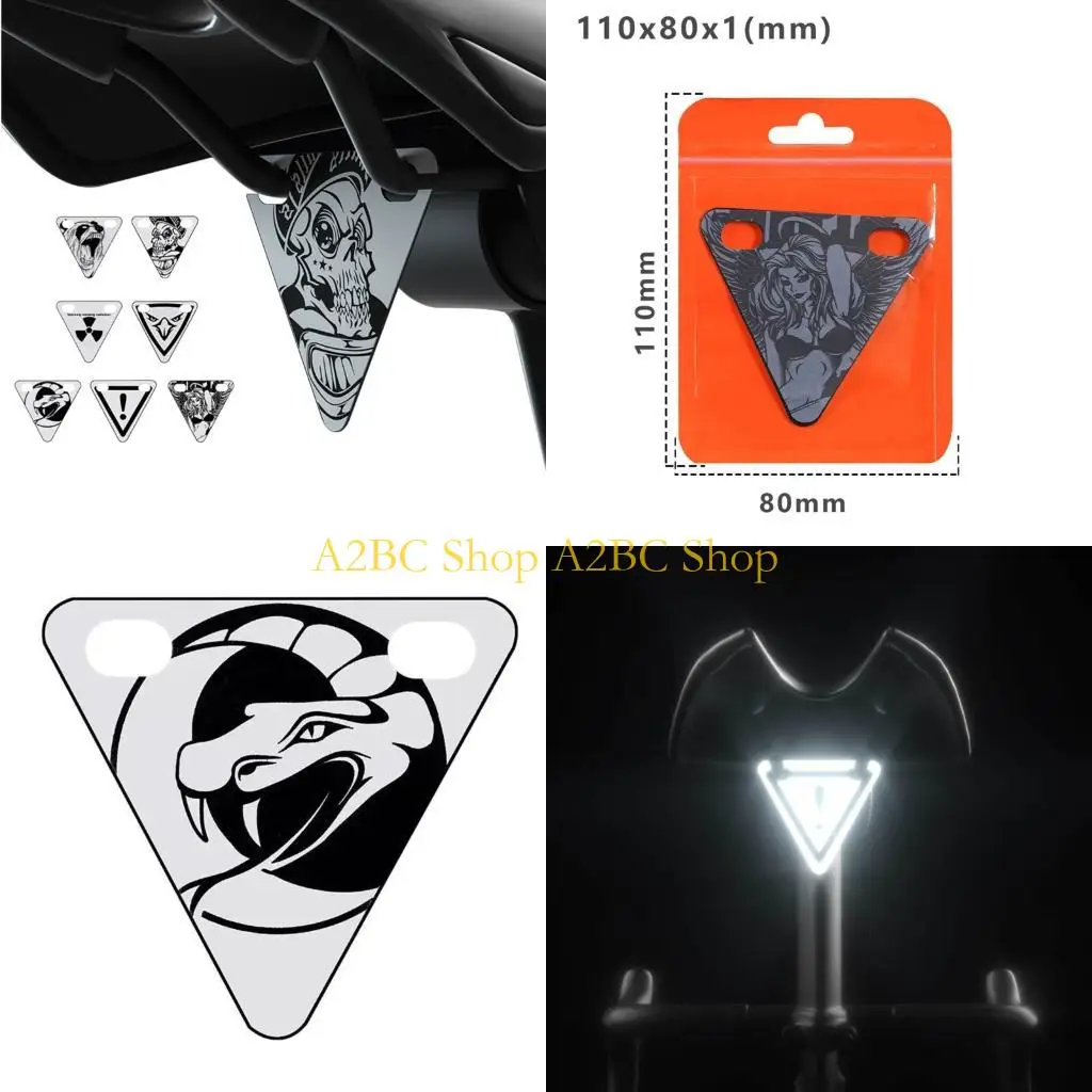 A2BC High Visibility Reflective Triangle Plate Suitable for Bikes 300m Safety Distance Universal 7 Color Option PP Material