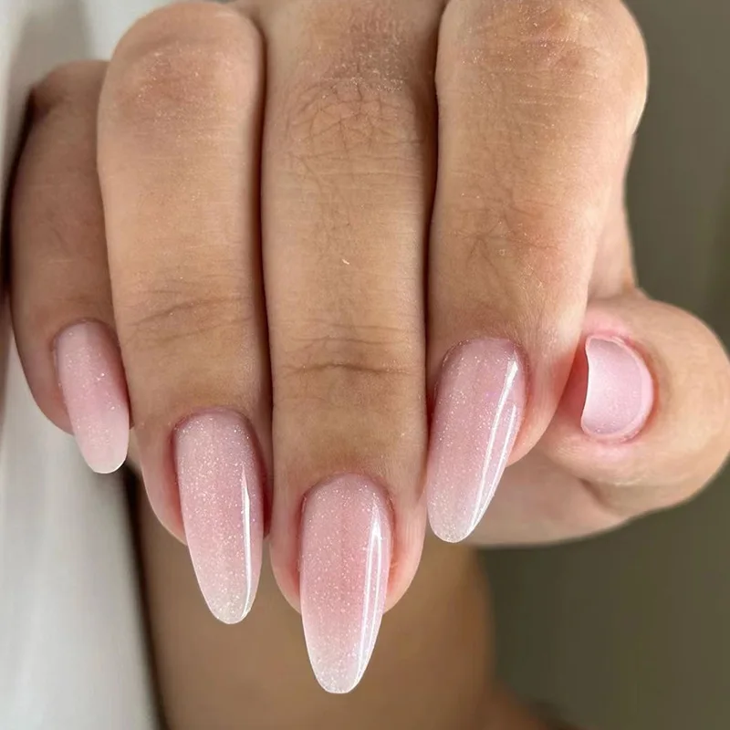 24 Stück einfaches und reines Verlangen nach funkeln der rosa Mädchen nagel kunst, 1 Stück Gelee gel