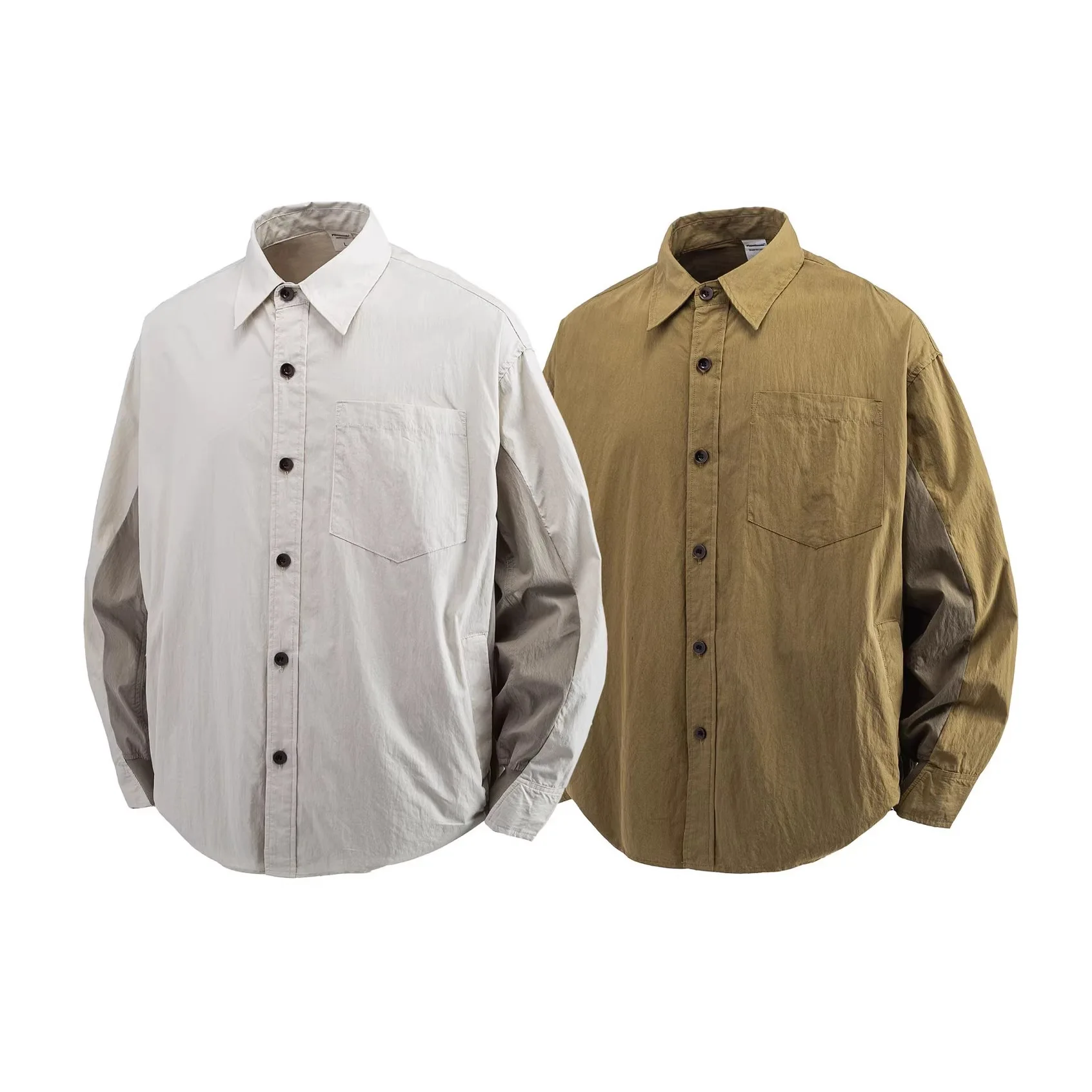 

Retro Japanese Sle Outdoor Sports Travel Trendy Color Blo Lightweight Breathable Long Sve irt ex Couple Sle Ca...