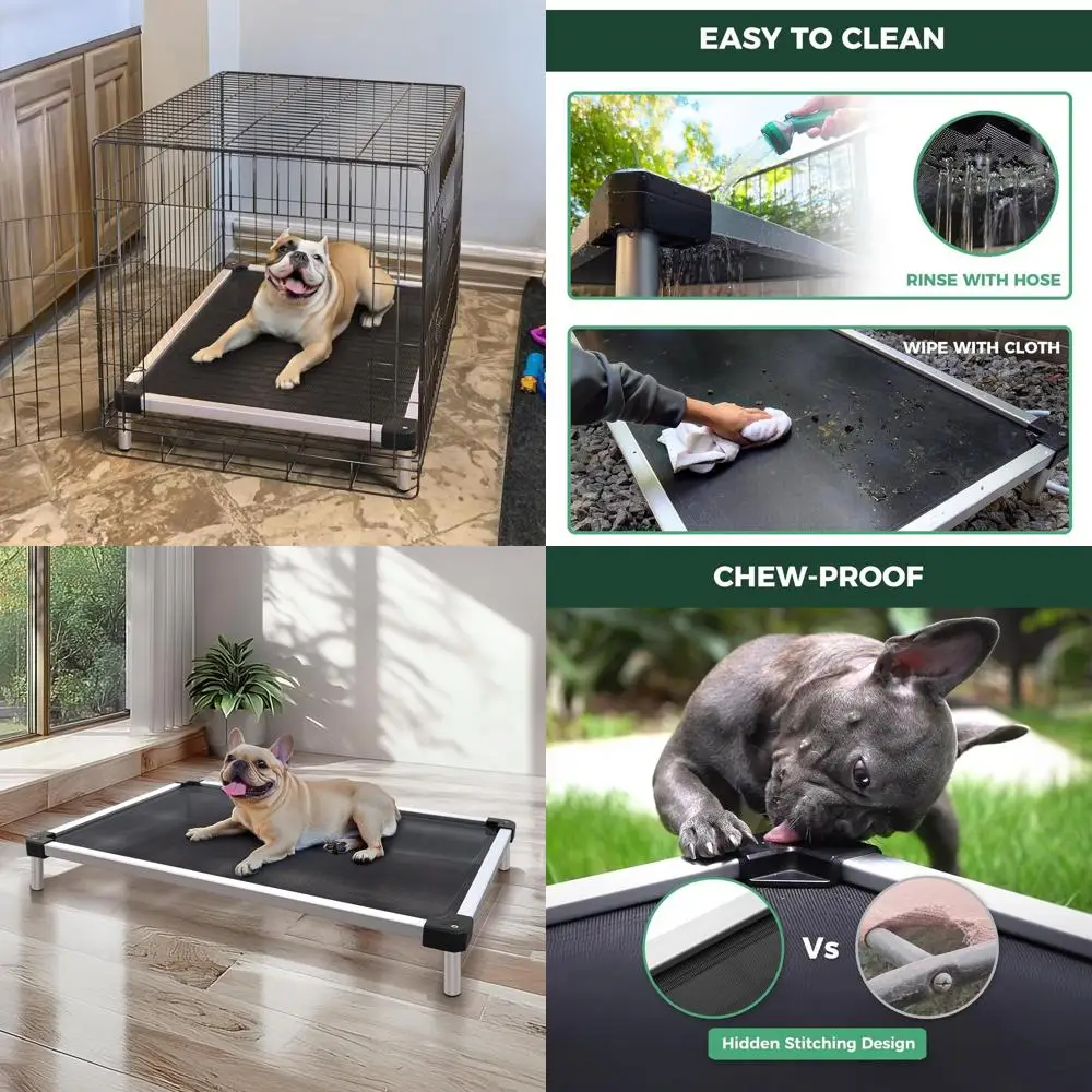 

Водонепроницаемая кроватка для собак, охлаждающая кровать для маленьких собак, в помещении/на открытом воздухе/кемпинг, 35 x 22 В x 4,5 В, черный