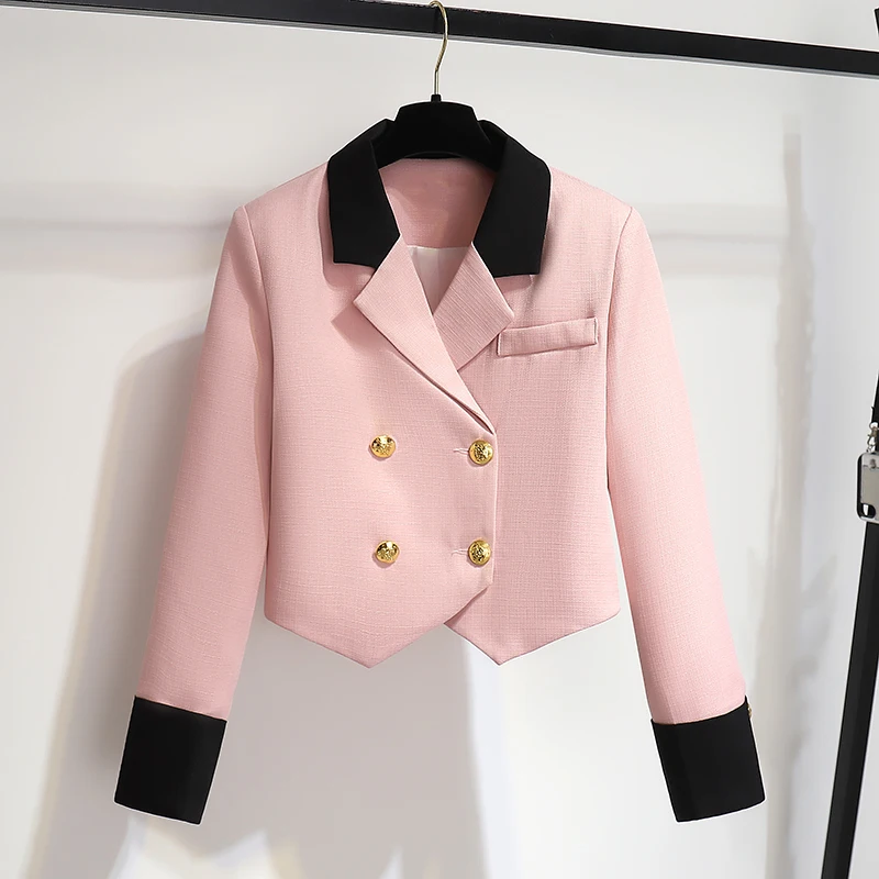 Fashion Women Blazer Jacket And Pleated Mini Skirt Set Women 2 Piece Outfit Elegant Holiday Outfit 2024 New In Matching Set Suit