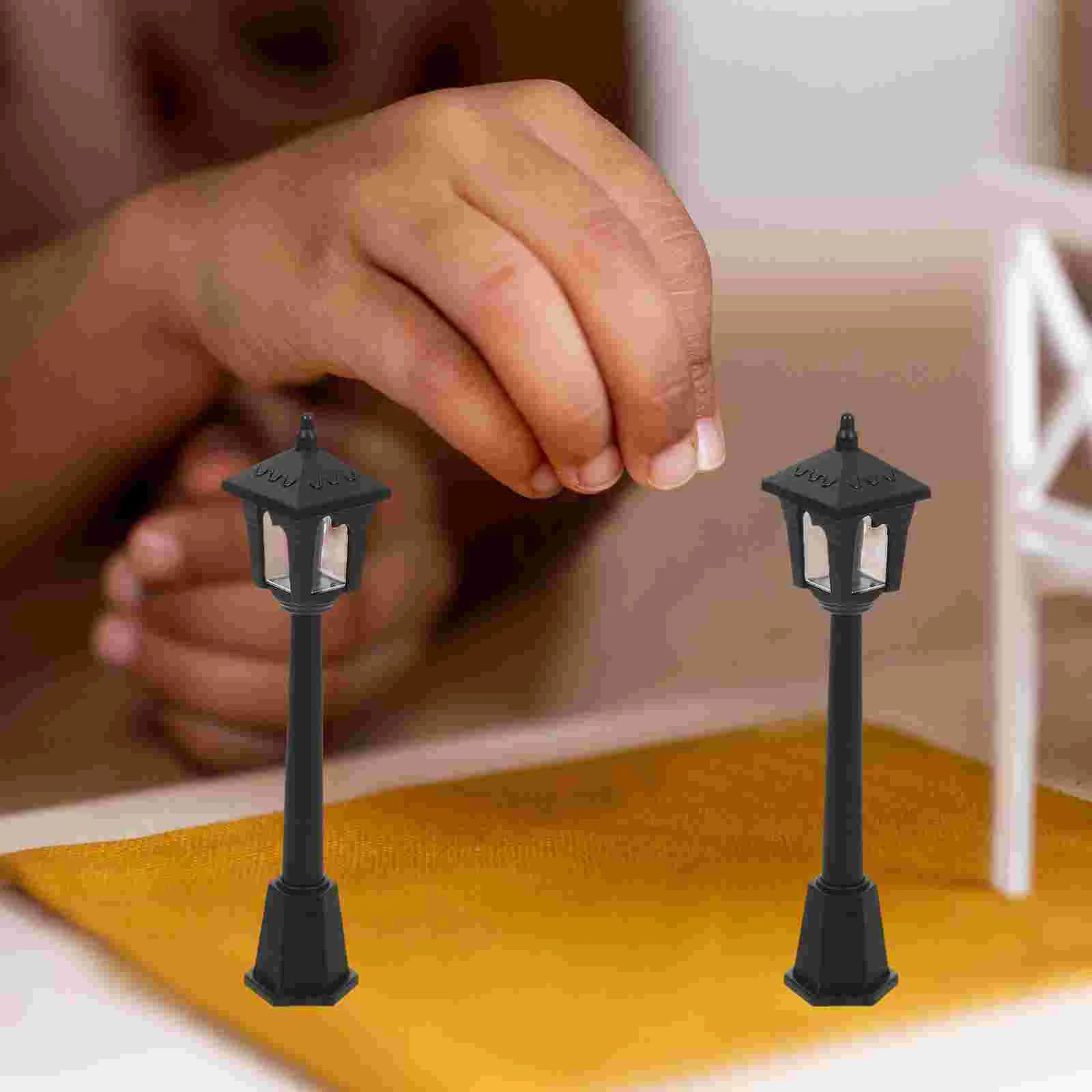 5pcs Stand Table Yard Light Models Tiny Street Lamp Models Miniature Street Lamp Models micro street lights