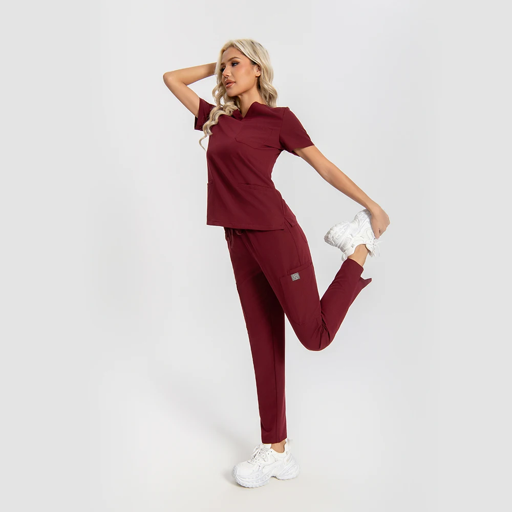 KUNGFU SCRUBS ropa de enfermería mujer ropa de trabajo enfermeras conjunto de exfoliantes suavidad antiarrugas uniforme médico bata quirúrgica antibacteriana