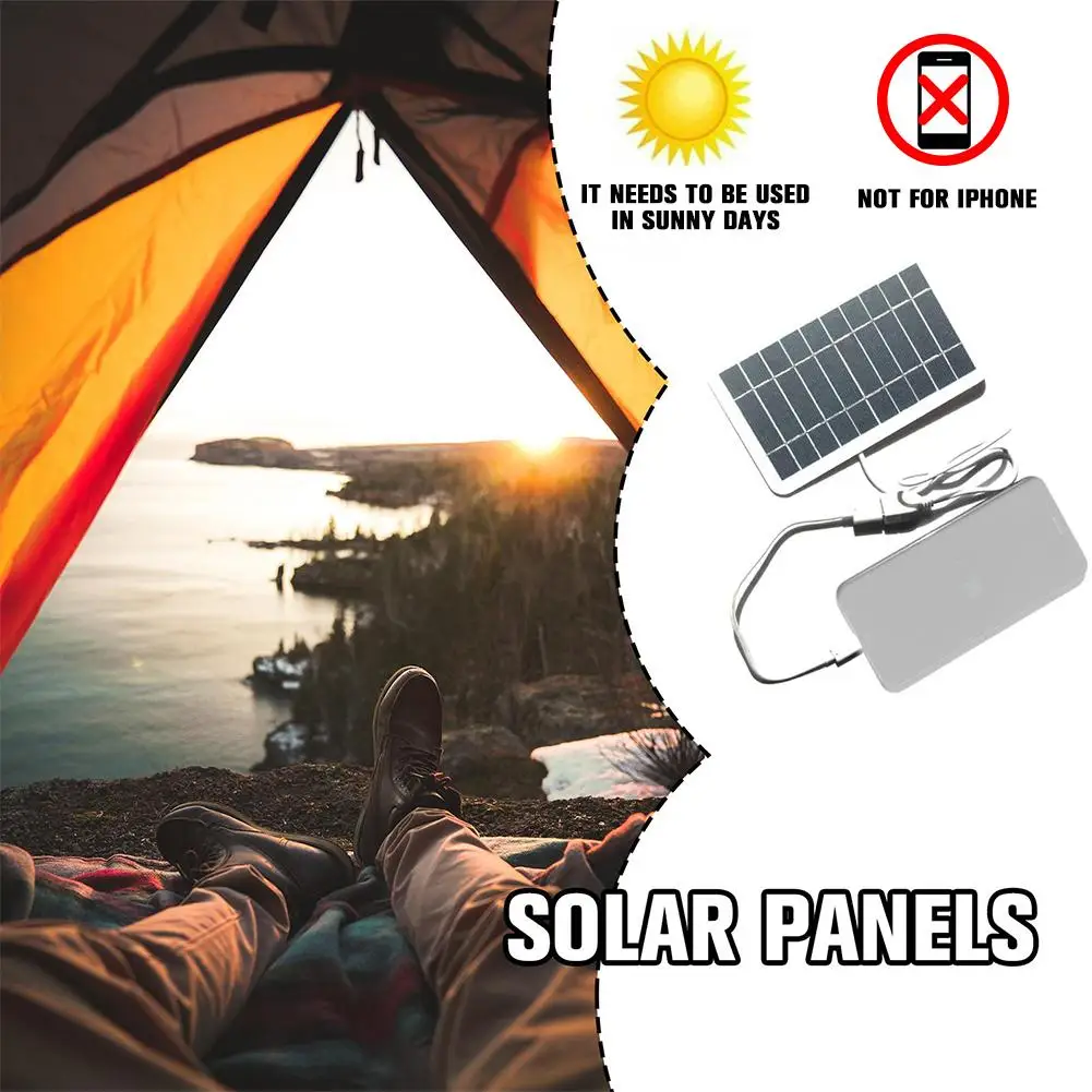 5V 2W Portable Solar Panel Solar Plate with USB Safe Charge Stabilize Battery Charger for Power Bank Phone Home Outdoor Camping