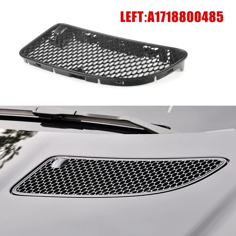 Glossy Black Front Left+Right Hood Vent Grille For Mercedes Benz R171 SLK280 SLK300 SLK350 05-11 1718800385 1718800285