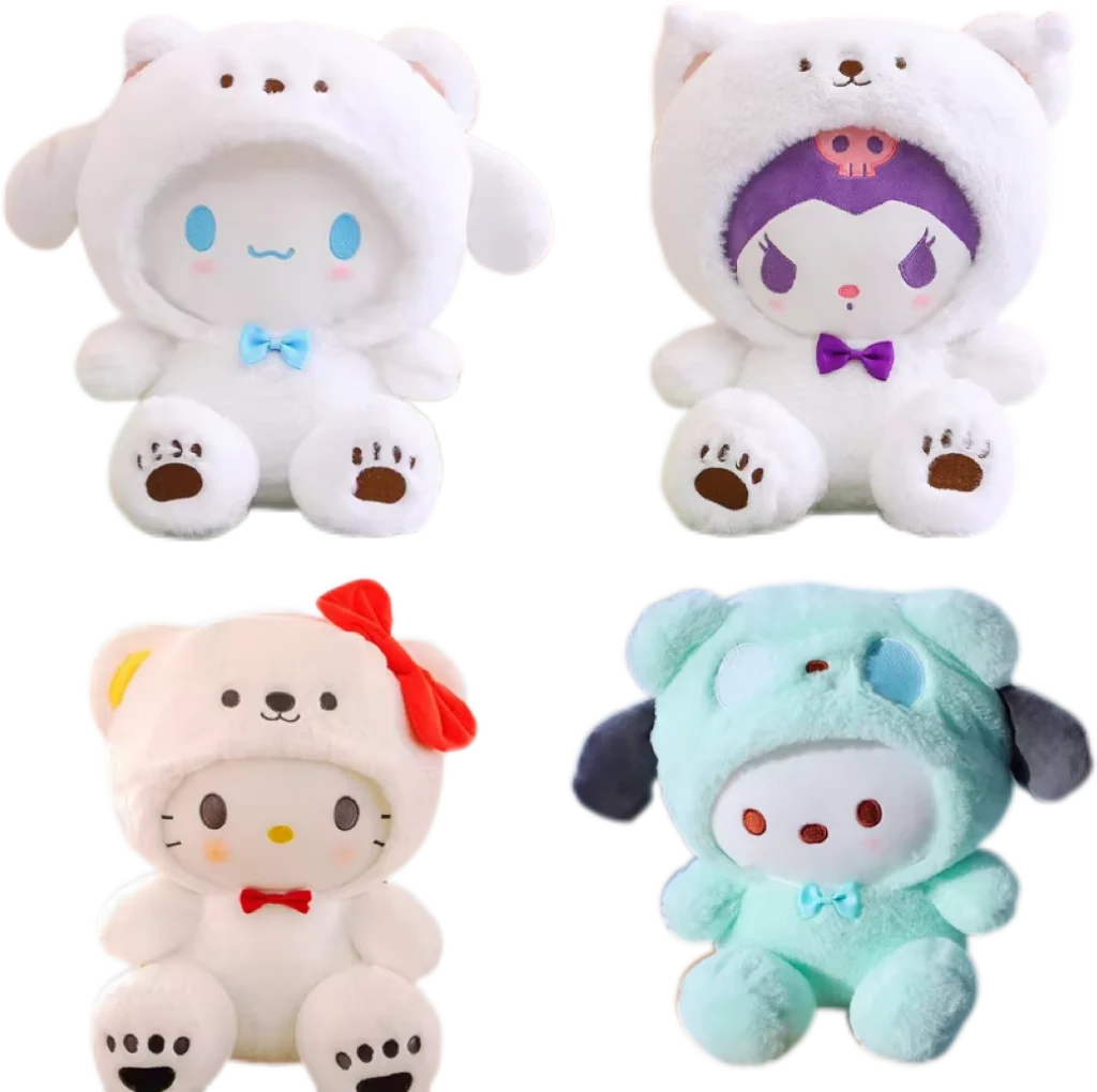 

Sanrio Characters Plush Toys Hello Kitty Cinnamonroll Kuromi Pochacco Unisex Stuffed Dolls Soft Cos Bear Gifts for Children