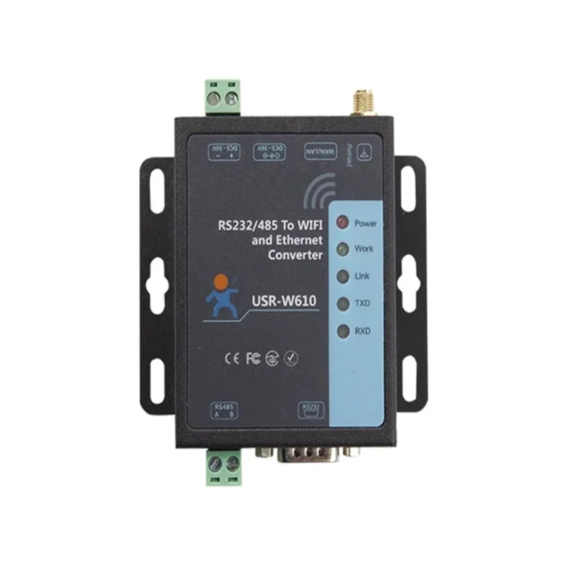 USR-WIFI232-W610 Serial RS232/RS485 to Wifi/RJ45 Converters Wifi Module ISO9001 Certificate