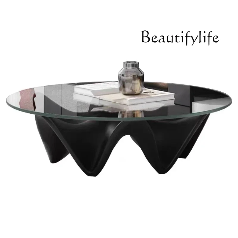 X40 Design Modern Living Room Fiberglass Special-shaped Coffee Table Household Simple Round Coffee Table