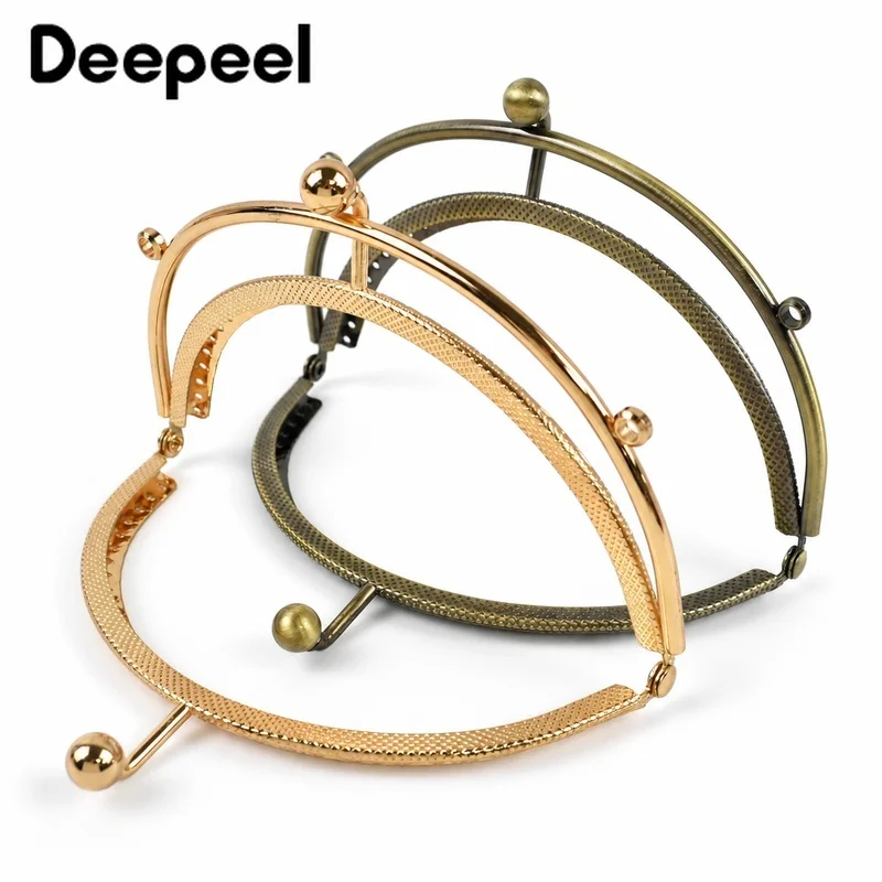 2-10Pcs 12.5cm Metal Bag Handles for Women's Handbag Purse Frame Wallet Kiss Clasp Bracket Handle DIY Handmade Bags Accessories