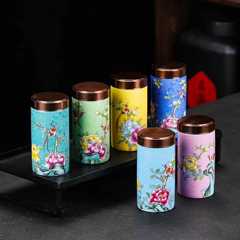 

Mini Pottery Jar Airtight Pots Ointment Storage Box Ceramic Tea Organizer Storage Tanks Coffee Kitchen Storage Container