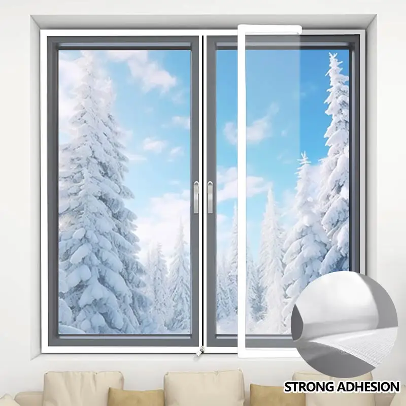 Winter bedroom sealed,windproof, windproof, cold proof, window transparent zipper insulation curtain, no need to drill holes