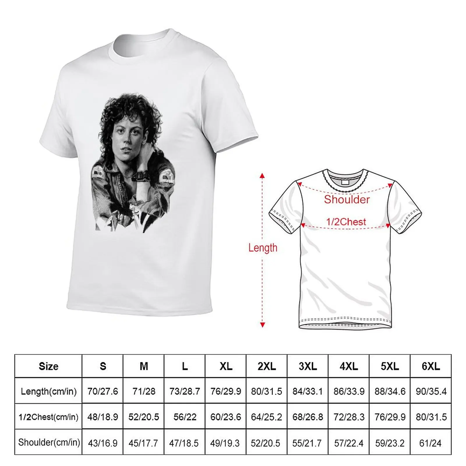 Ellen Ripley Sketching T-Shirt customs croswit shirt man Men's clothing