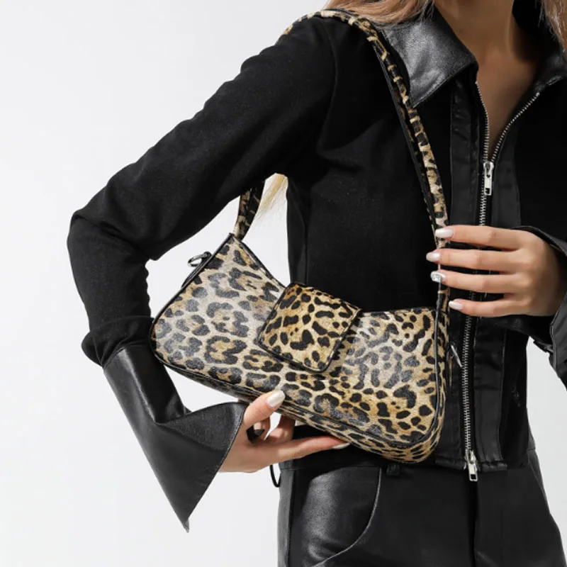 Borsa ascellare con stampa leopardata di alta qualità per borsa da donna 2024 nuova borsa alla moda versatile borsa a tracolla singola