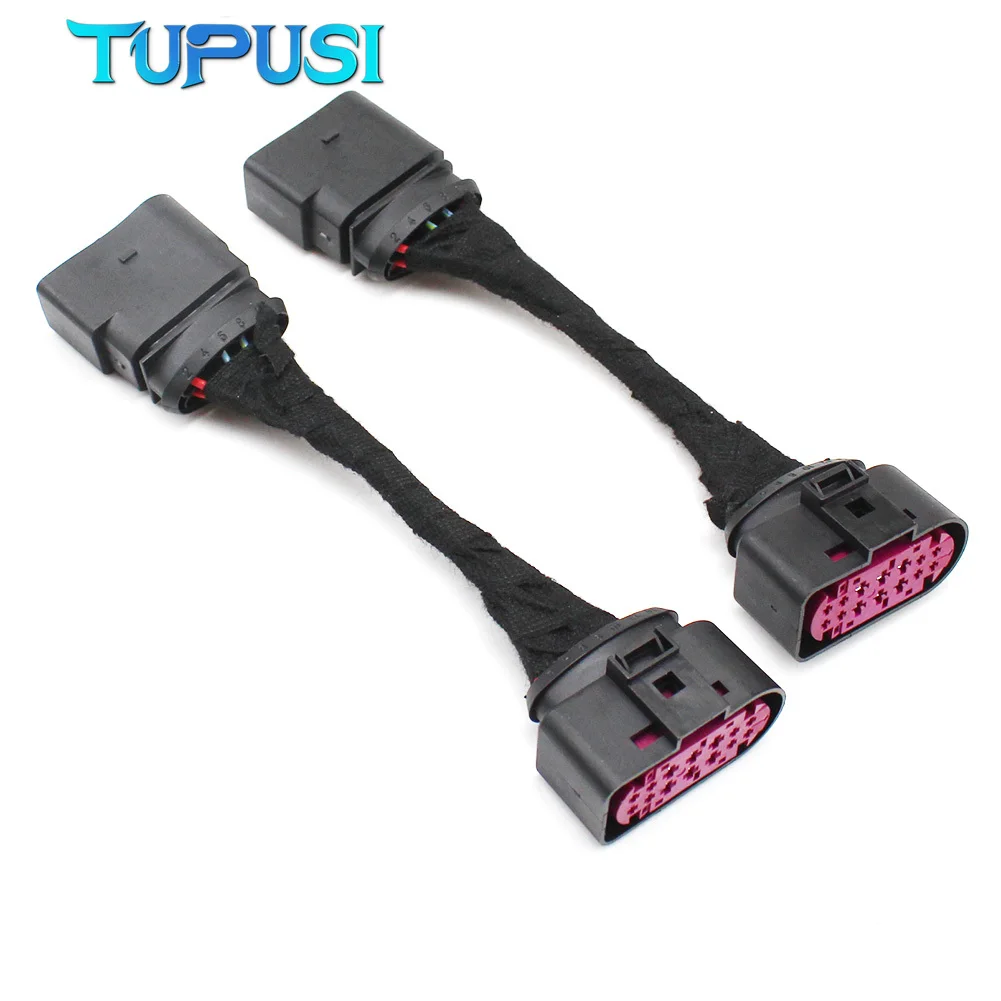 2PCS 10 To 14 Pin Xenon Headlight  Wiring Harness Connector Plug Adapter 1J0973737 1J0973835 Fit for VW Golf MK6