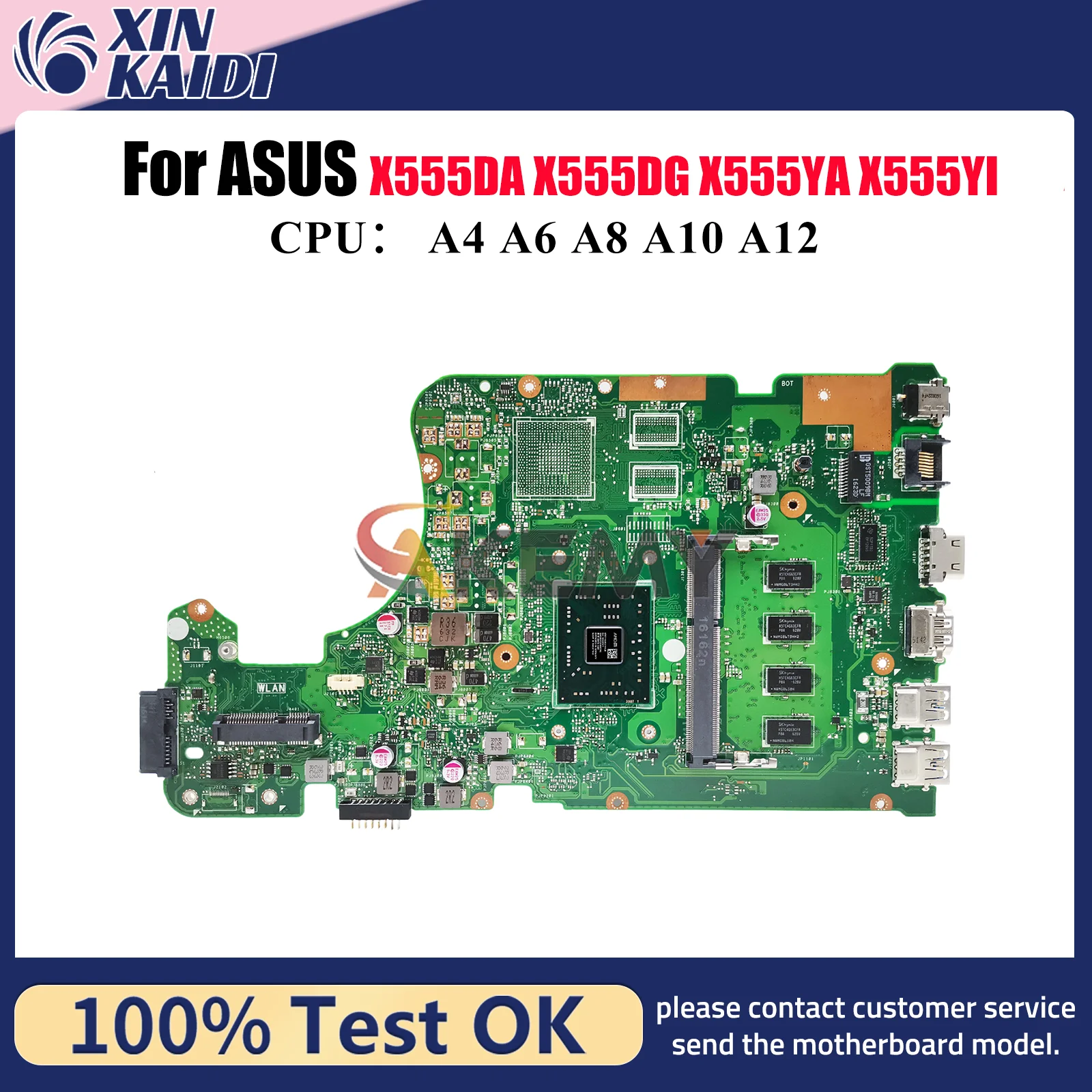 

X555DA Laptop Motherboard For ASUS VivoBook X555YI K555D X555D X555DA A555D X555DG X555YA Mainboard With A4 A6 A8 A10 A12 CPU