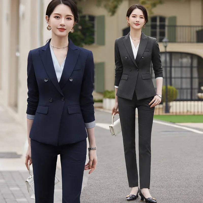 Suit Women's Spring High-End Hotel Front Desk Manager Work Clothes Professional Business Reception Formal Wear plus Size