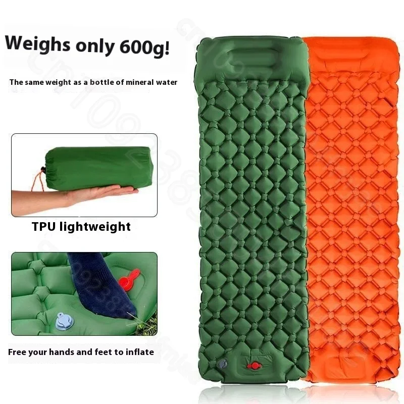 Ultra light inflatable air cushion outdoor tent sleeping mat portable hiking camping single air cushion bed moisture-proof mat