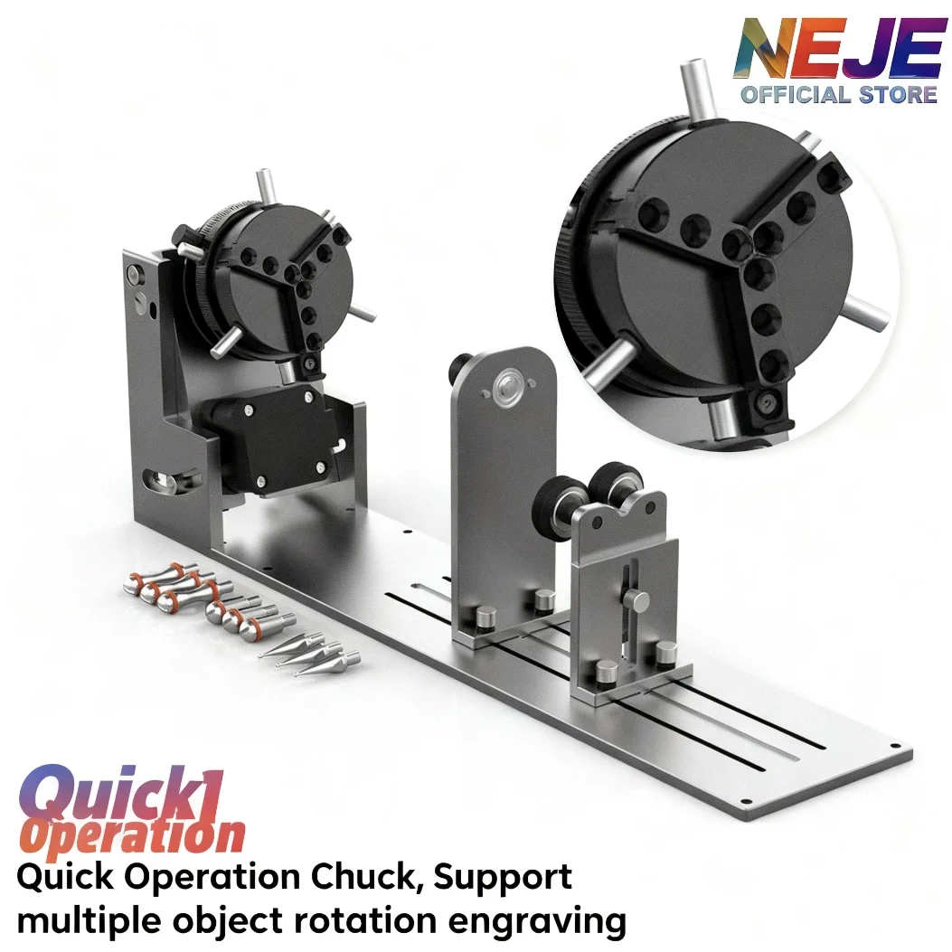 

Widely applicable and multifunctional NEJE R 6Rotary jig for cylindrical objects cups engraving Quick Operation Chuck