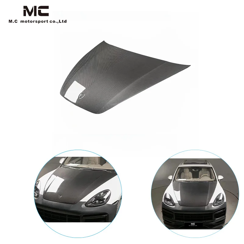 For Porsche Carbon fiber Car Bonnet OE-style replacement carbon fiber engine hood cover for porsche cayenne 958.1 2011-2014