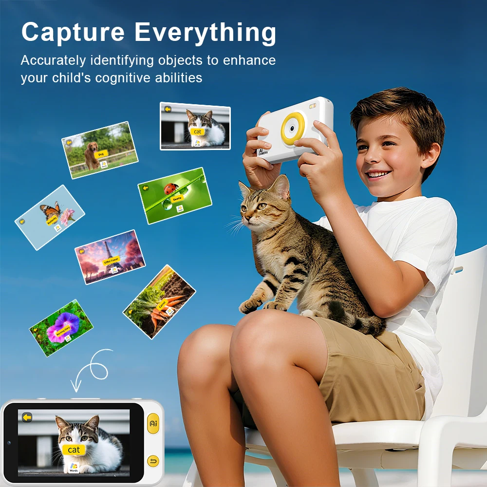 AI Kids Camera for Automatic Beautification Photo-taking an Educational Gadget That Is Lightweight Easy to Operate Shock-proof