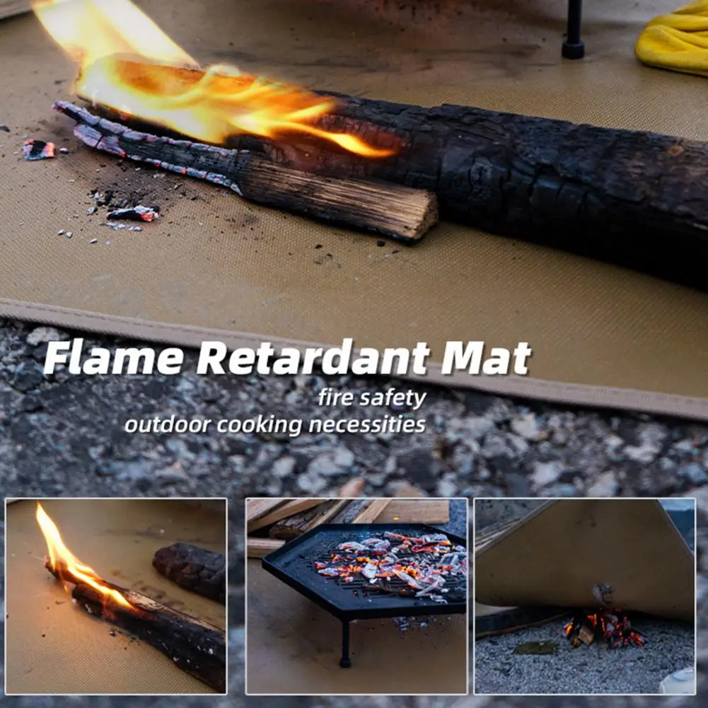 Table Insulation Mat Effective Washable Fireproof Grill Mat Camping Bonfires Ember Mat Blanket Camping Stuffs