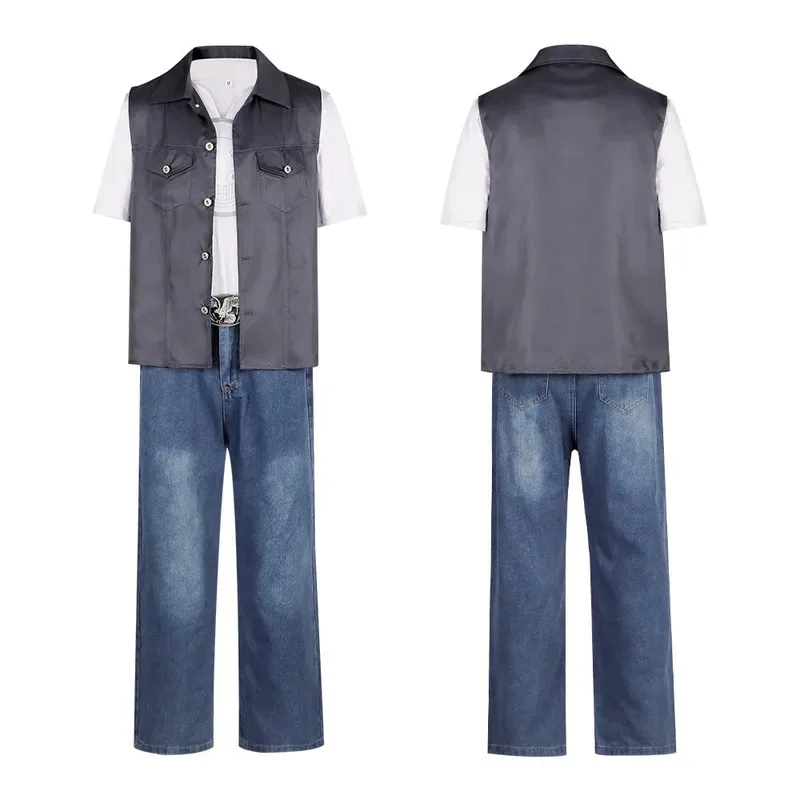 영화 '더 일렉트릭 스테이트' 미셸 코스프레 의상 티셔츠 코트 오버롤 수트 남녀 공용 변장 의상 할로윈 카니발 파티