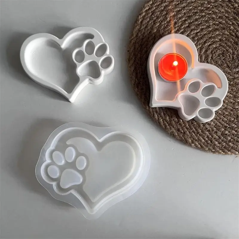 C1FC Flexível Silicone Cats Pata Bandejas Moldes Silicone Sturdy Mold para criar gatos delicados CATOS