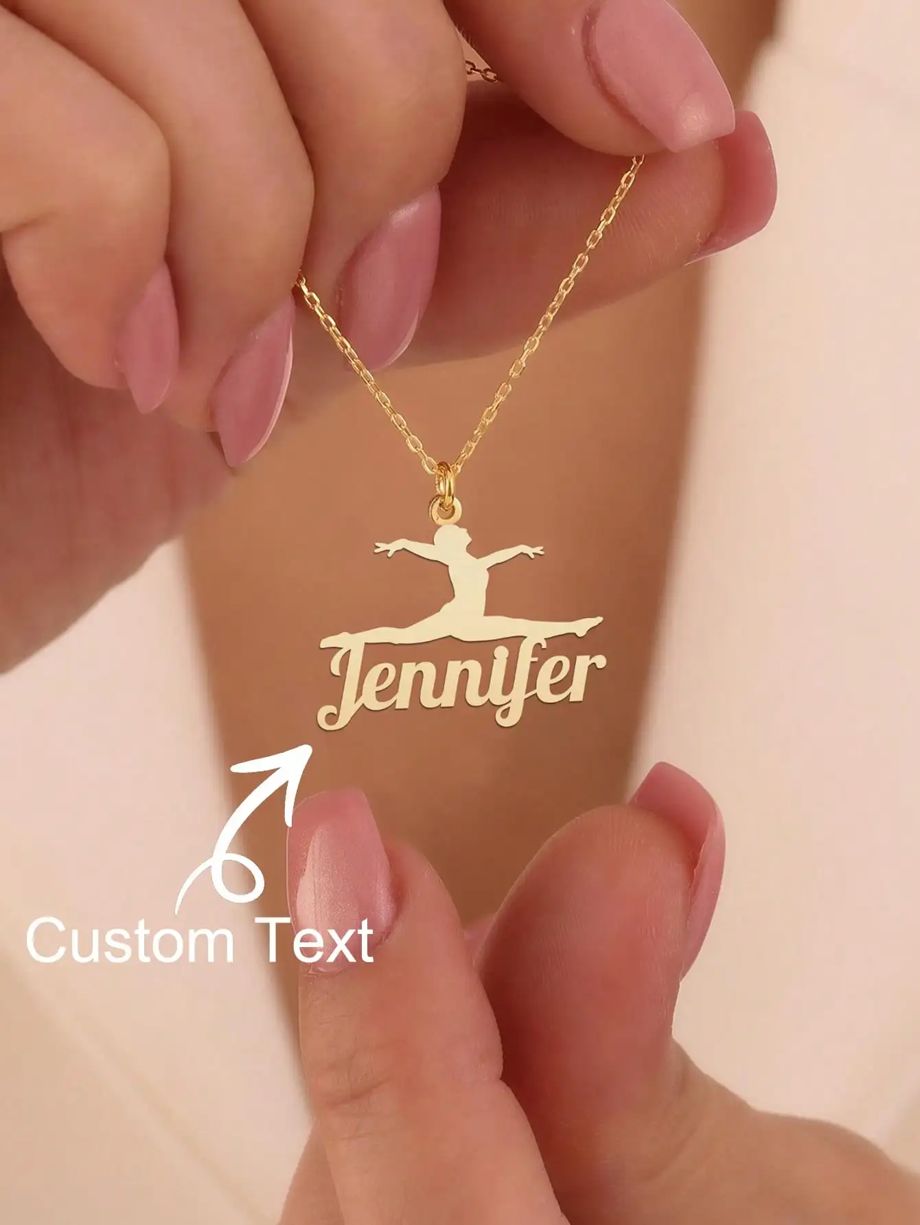 DOREMI Personalized Deign Character Design Women Dance Name Necklace Cursive Name Necklace