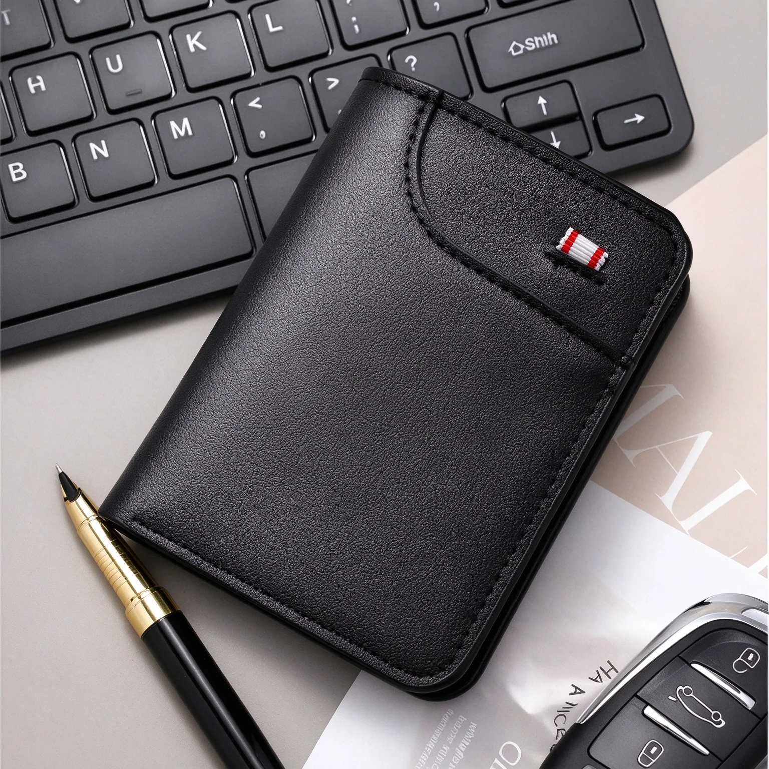 Newly Portable Car Ultra-thin Small Wallet Lightweight Thin Wallet Purse Card Holder Men Leather Wallet Thin Short Key Wallets