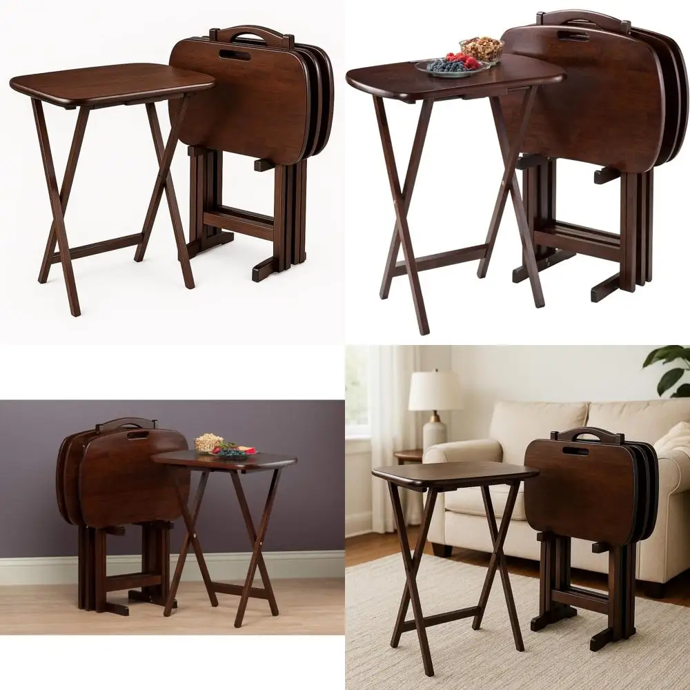 Why the Wood Dylan 5-Piece Oversize Snack Table Set is the Perfect TV Tray for Your Living Room