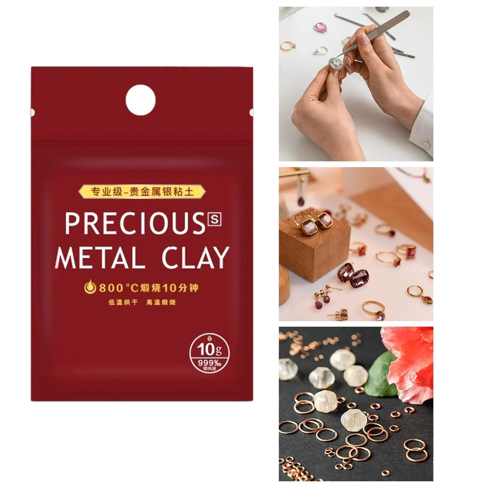 

Jewelry Making Clay Silver Powder Material Modeling Clay for DIY Pendant Necklace Bracelet Charms Crafting Project