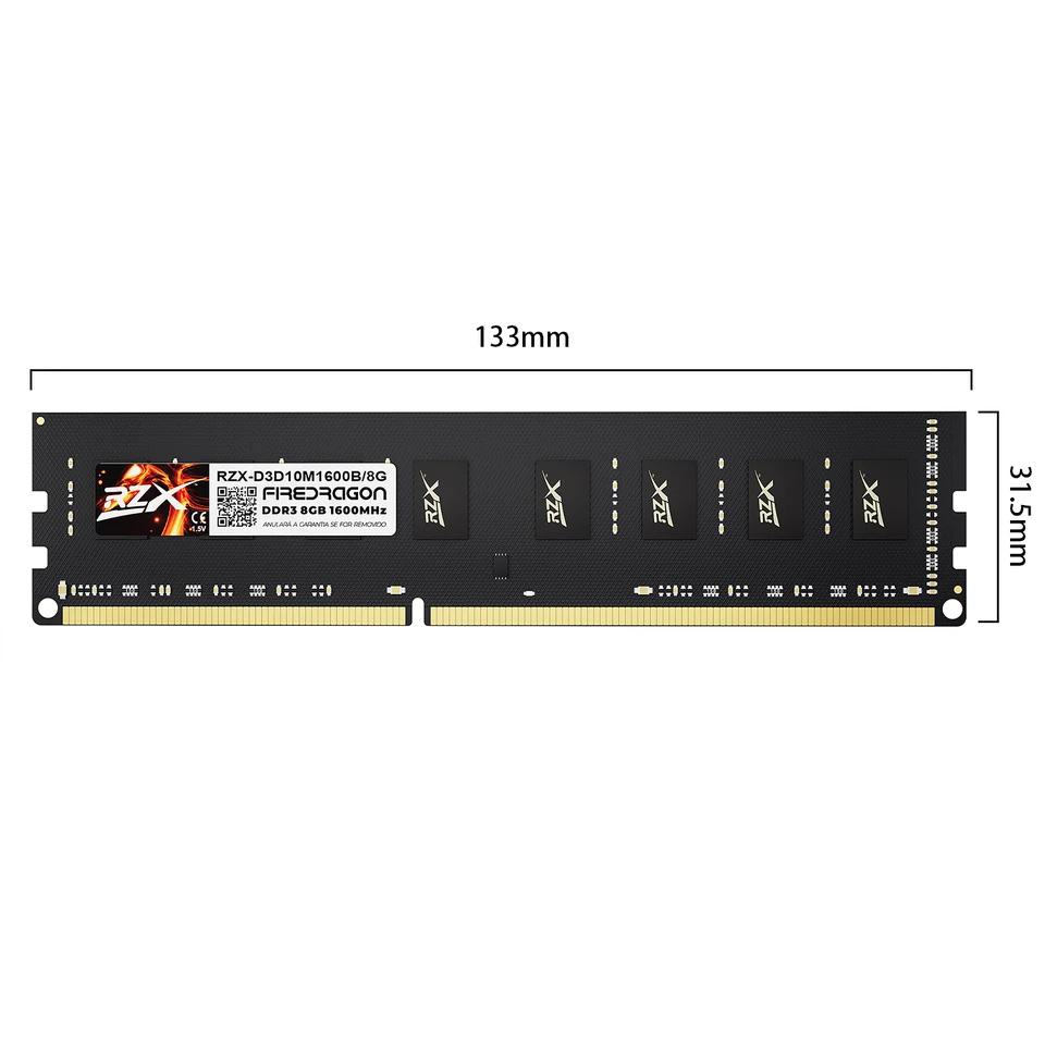 RZX DDR3メモリ 8GB 4GB 1.5V 240ピン 1600MHz PC3 Udimm DIMM