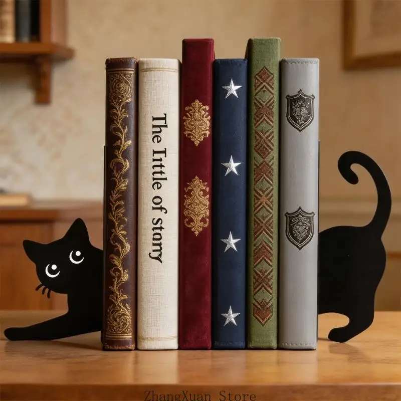 Stylish Cats Theme Bookend Decorative Book End For Home BookShelf Desk Decors 3XUF