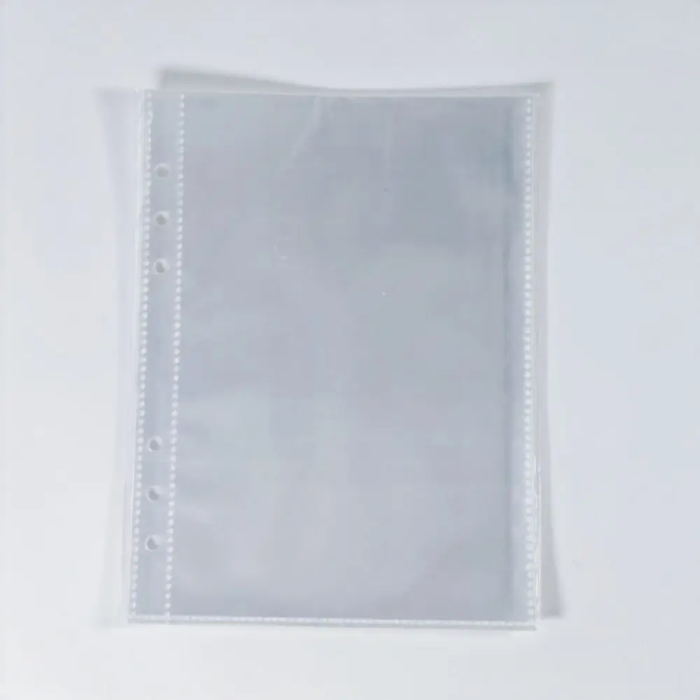 Reusable Loose-leaf Binder Cover Multi Pockets Zipper Closure Transparent Photo Album Glitter 6-Ring Sticker Keeper School